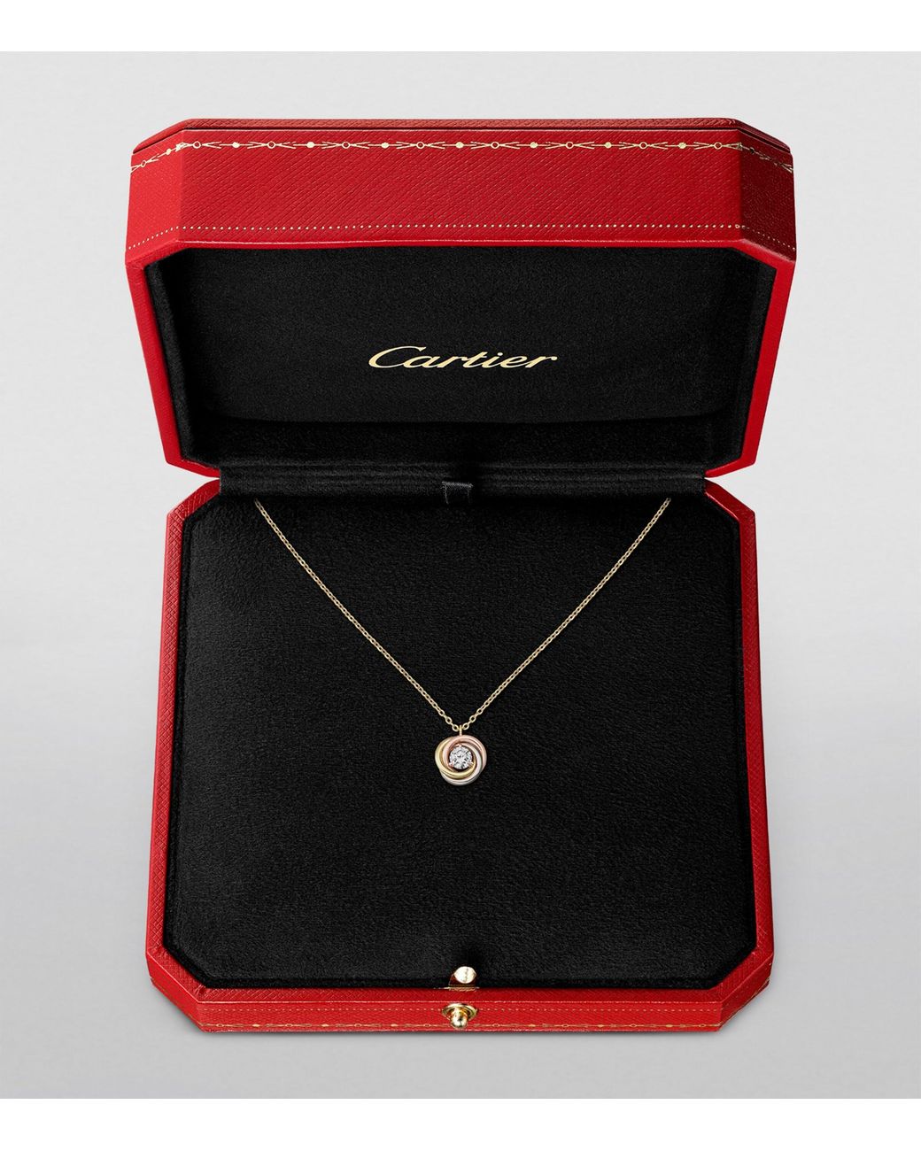 Cartier Metallic Mixed And Diamond Trinity Necklace