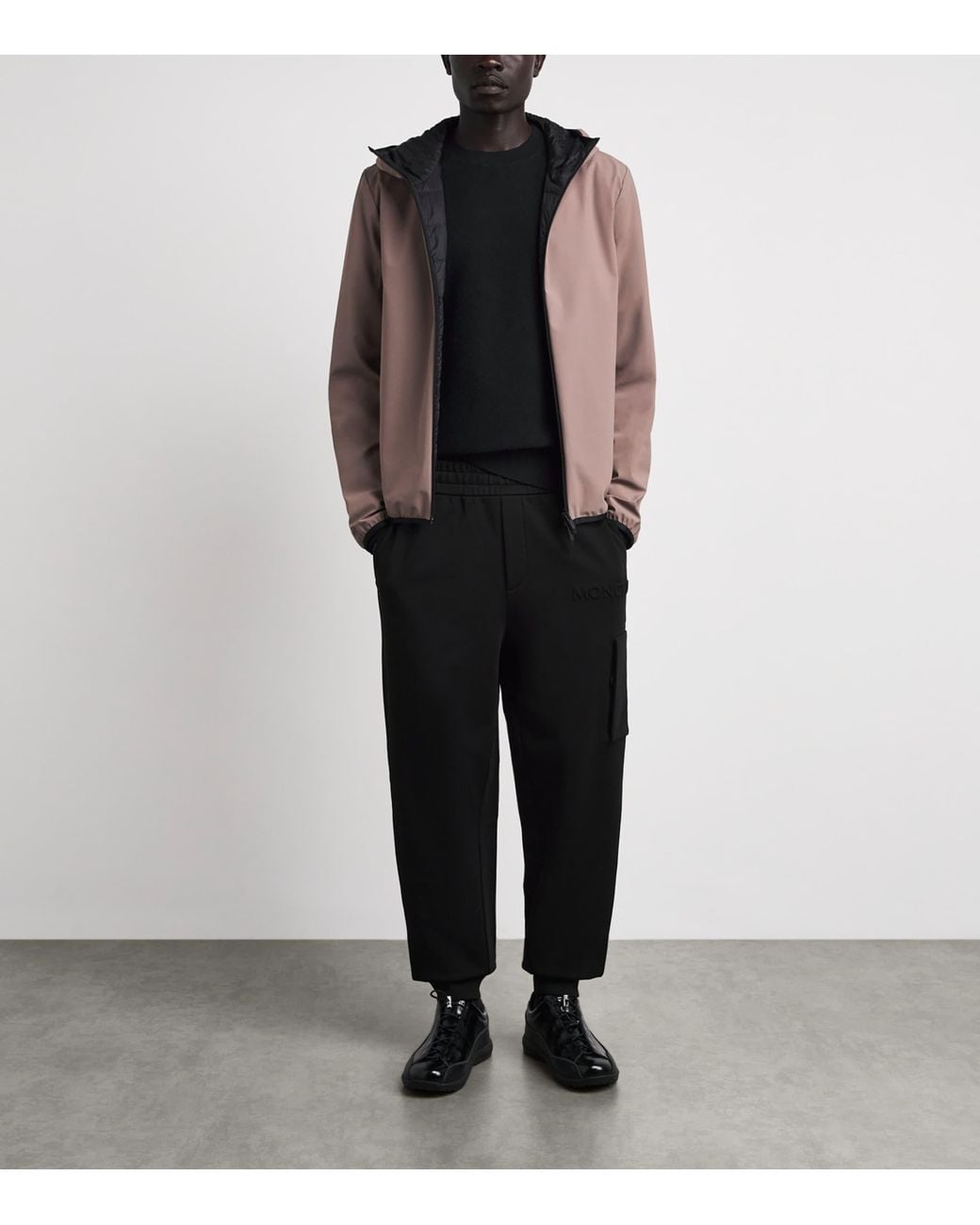Moncler Black Cotton Textured Knit Sweater for men
