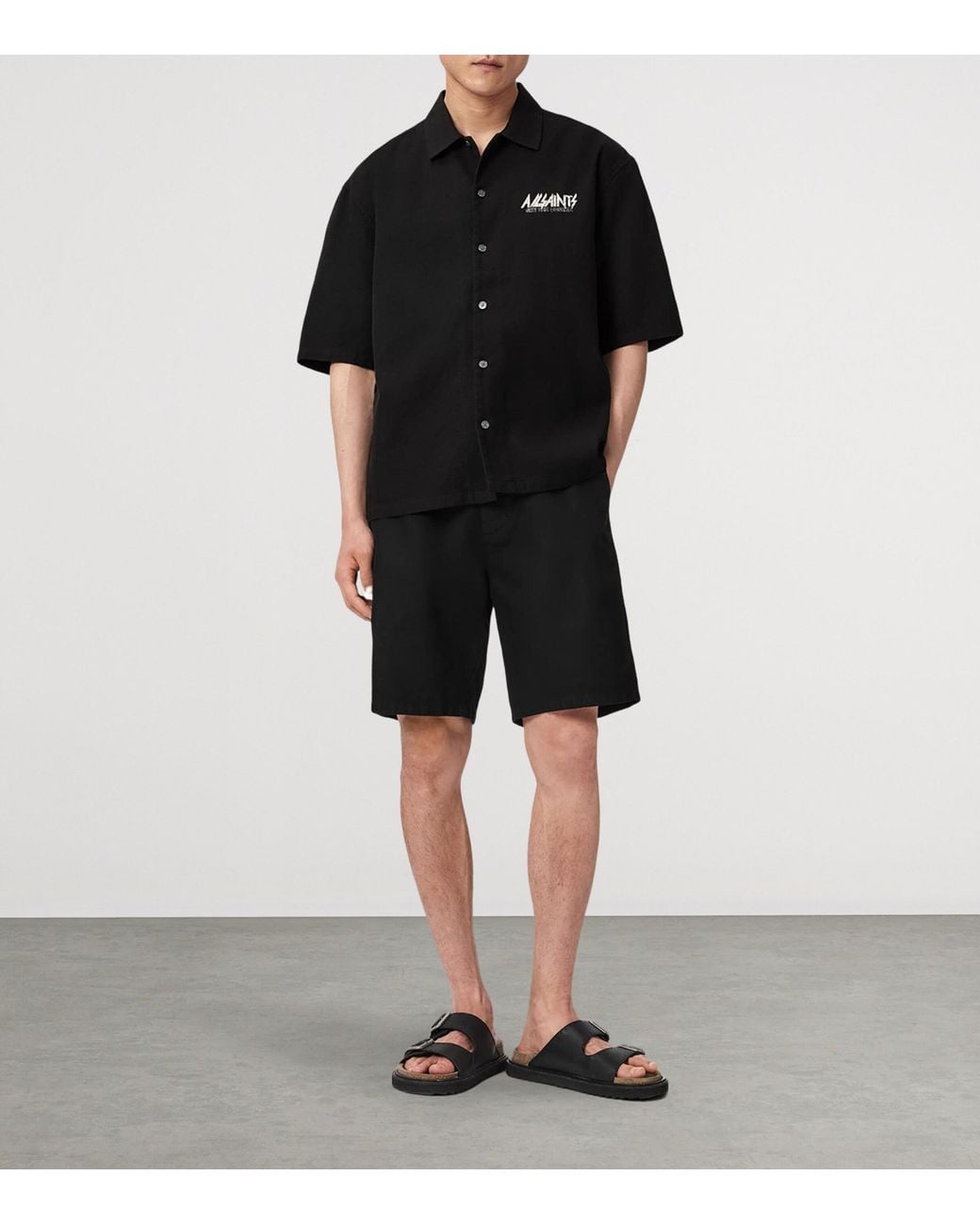 AllSaints Black Synth Logo Shirt for men