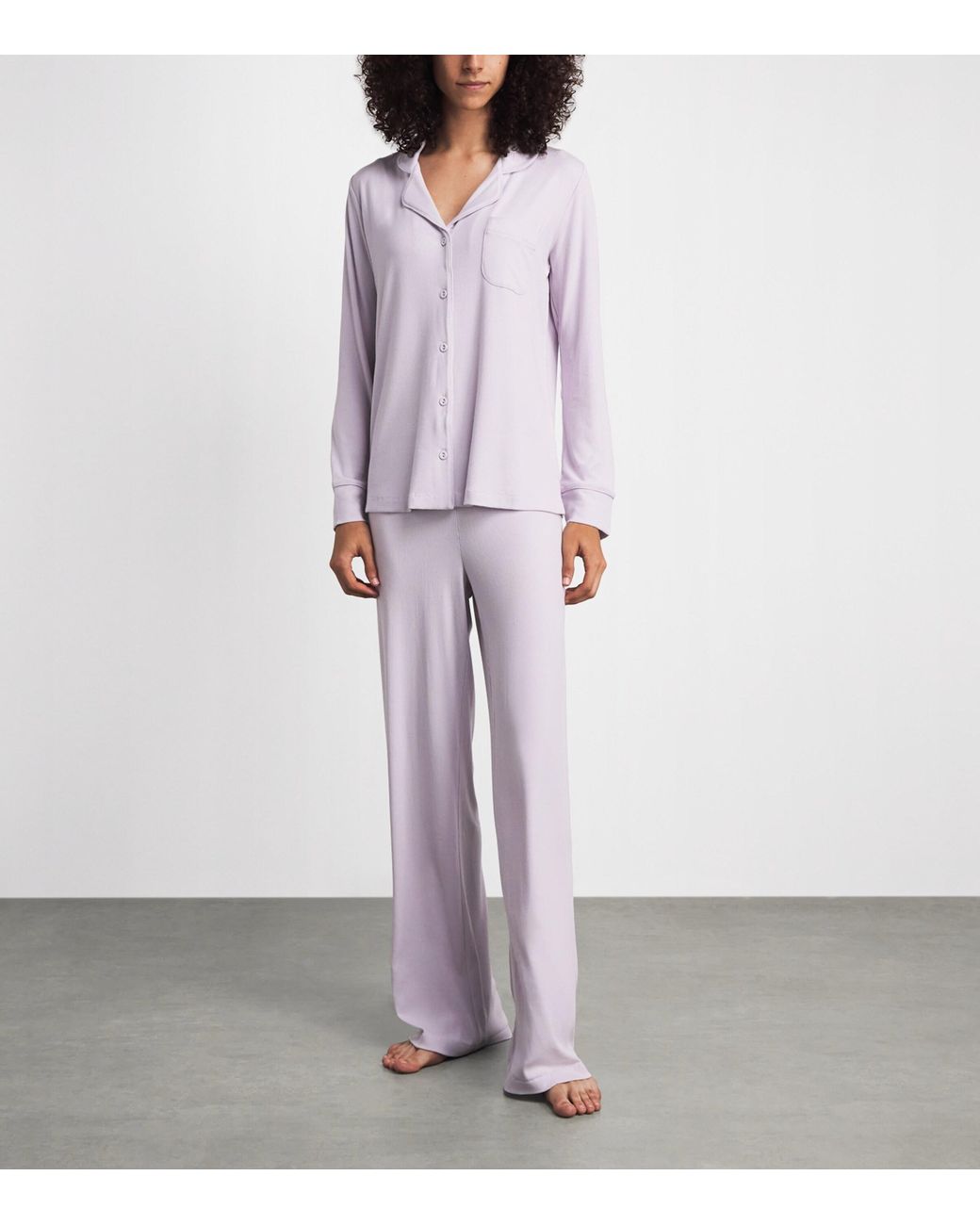 Skims Purple Soft Lounge Ribbed Pyjama Set