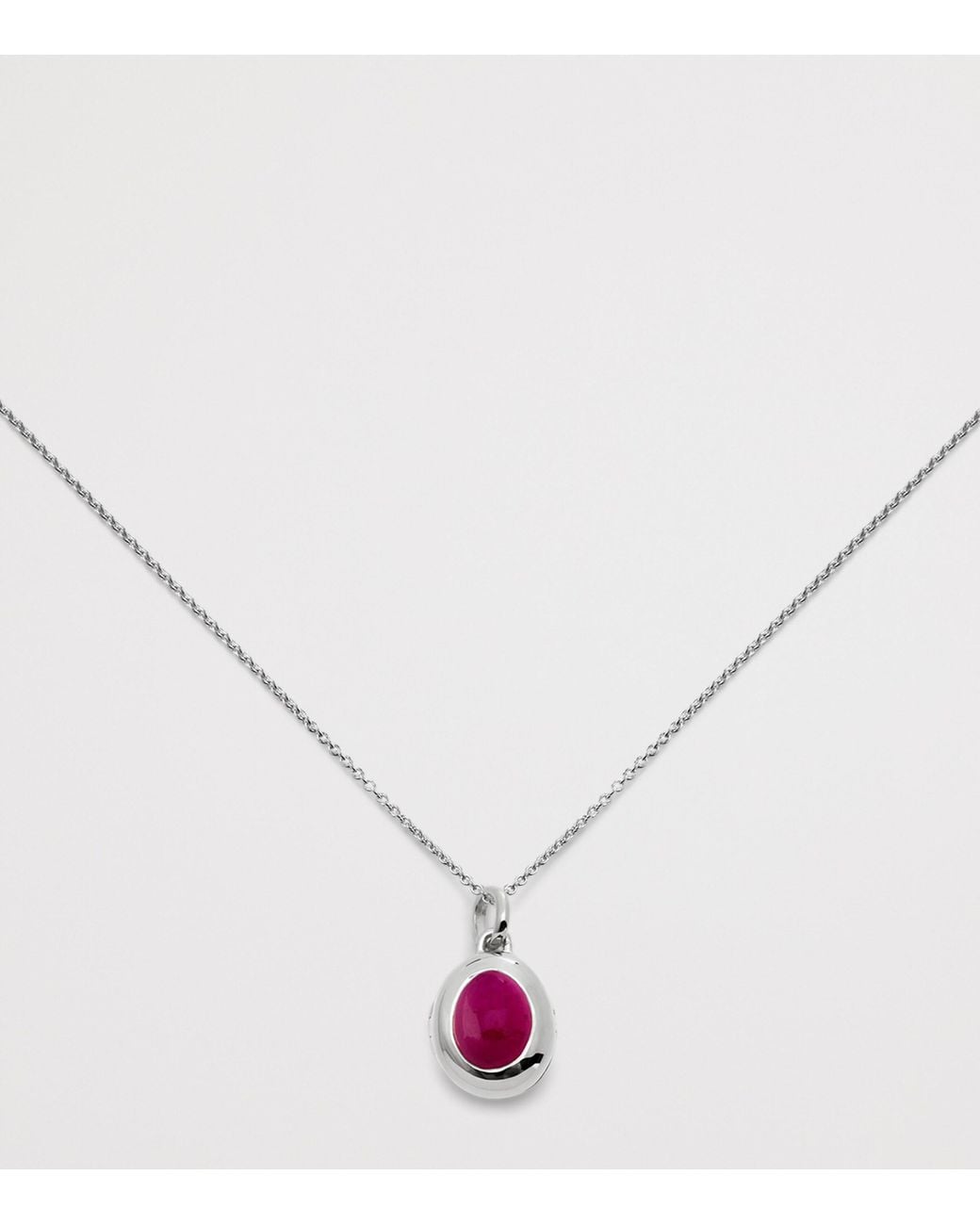 Monica Vinader Pink Sterling And Quartz July Birthstone Locket