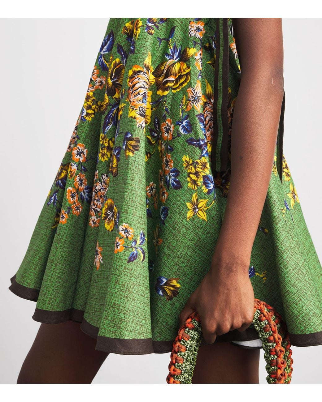 ALÉMAIS Green Linen Phyllis Mini Dress