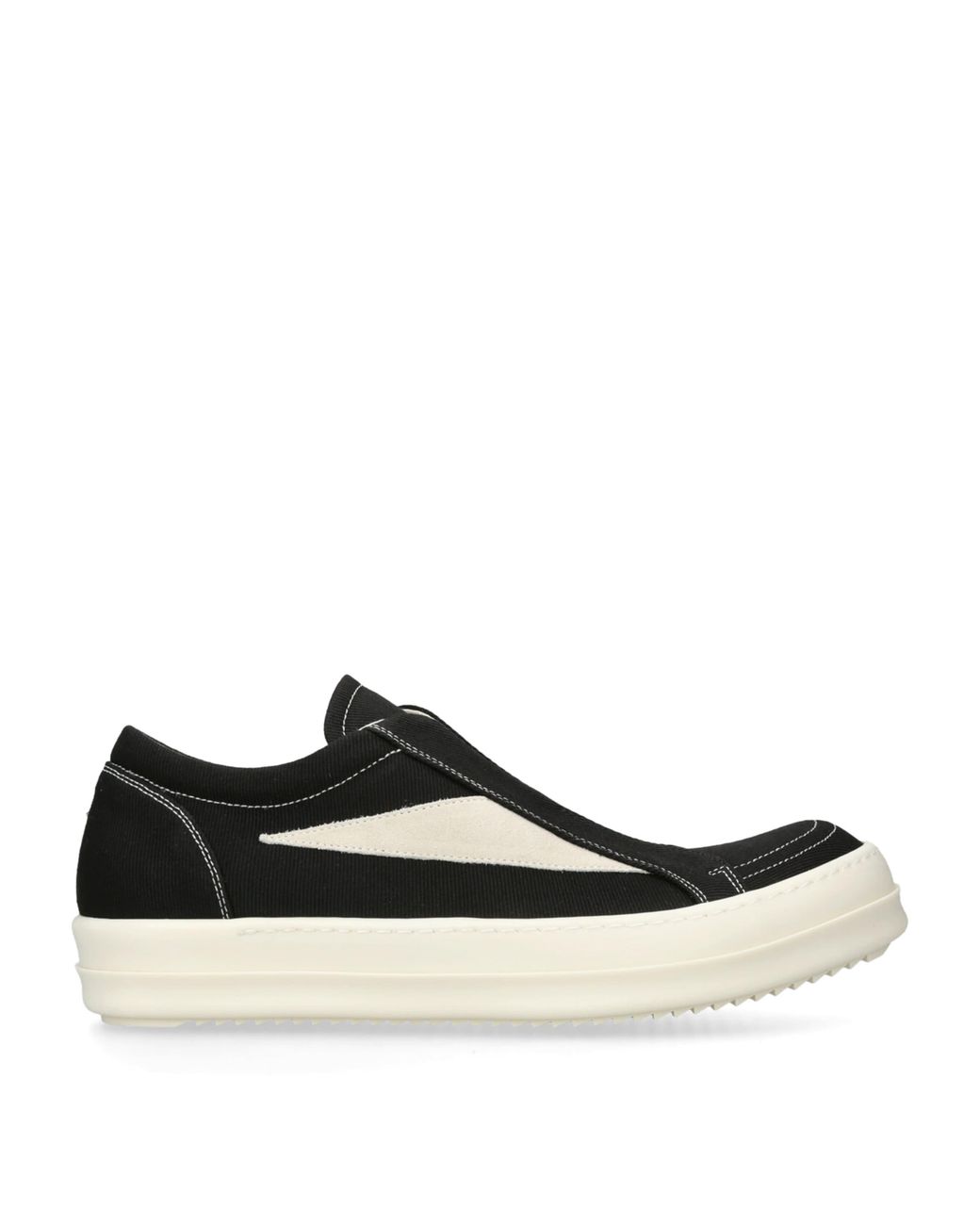 Rick Owens Black Canvas Laceless Drkshdw Low-Top Sneakers for men