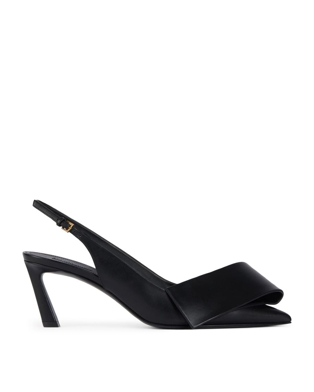 Givenchy Black Leather Twisted Ribbon Slingback Heels 65