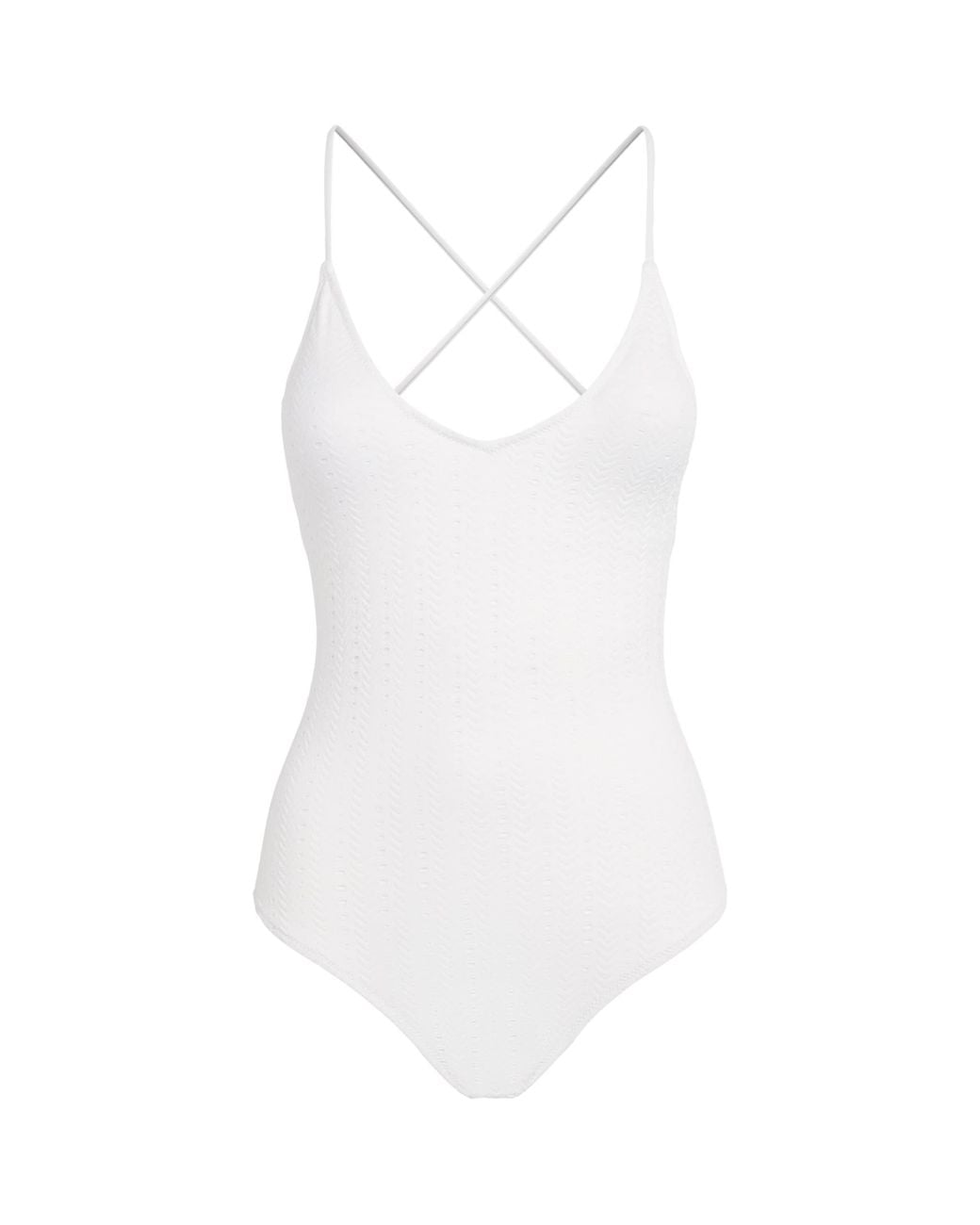 Melissa Odabash White Plunge Lace-Up Cala Swimsuit