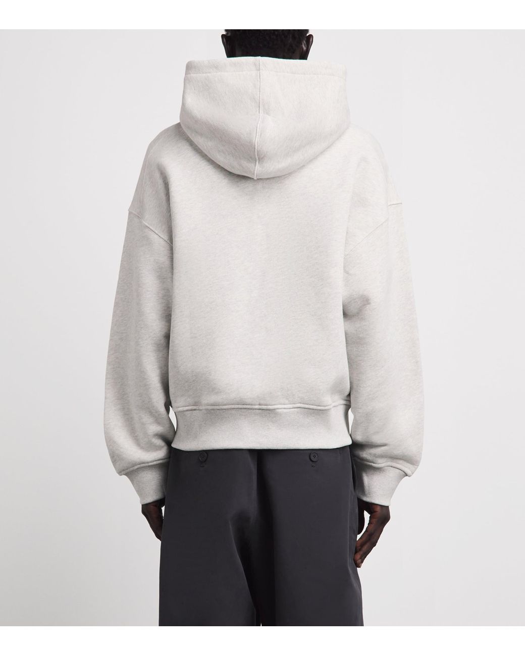 About Blank Gray Cotton Monogram Hoodie for men