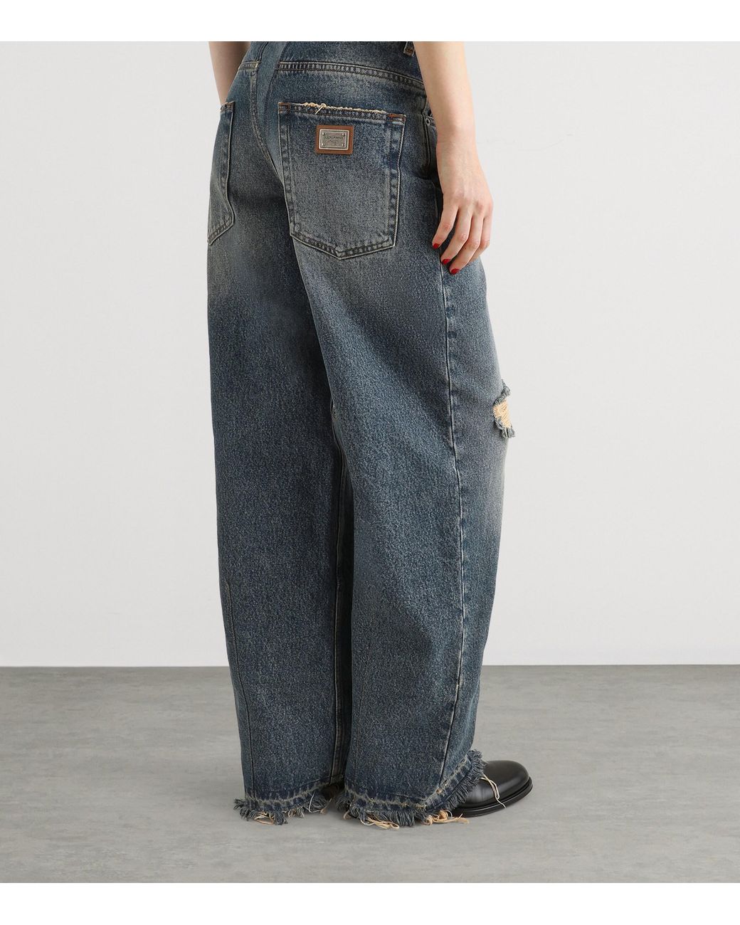Dolce & Gabbana Blue Ripped Straight-Leg Jeans