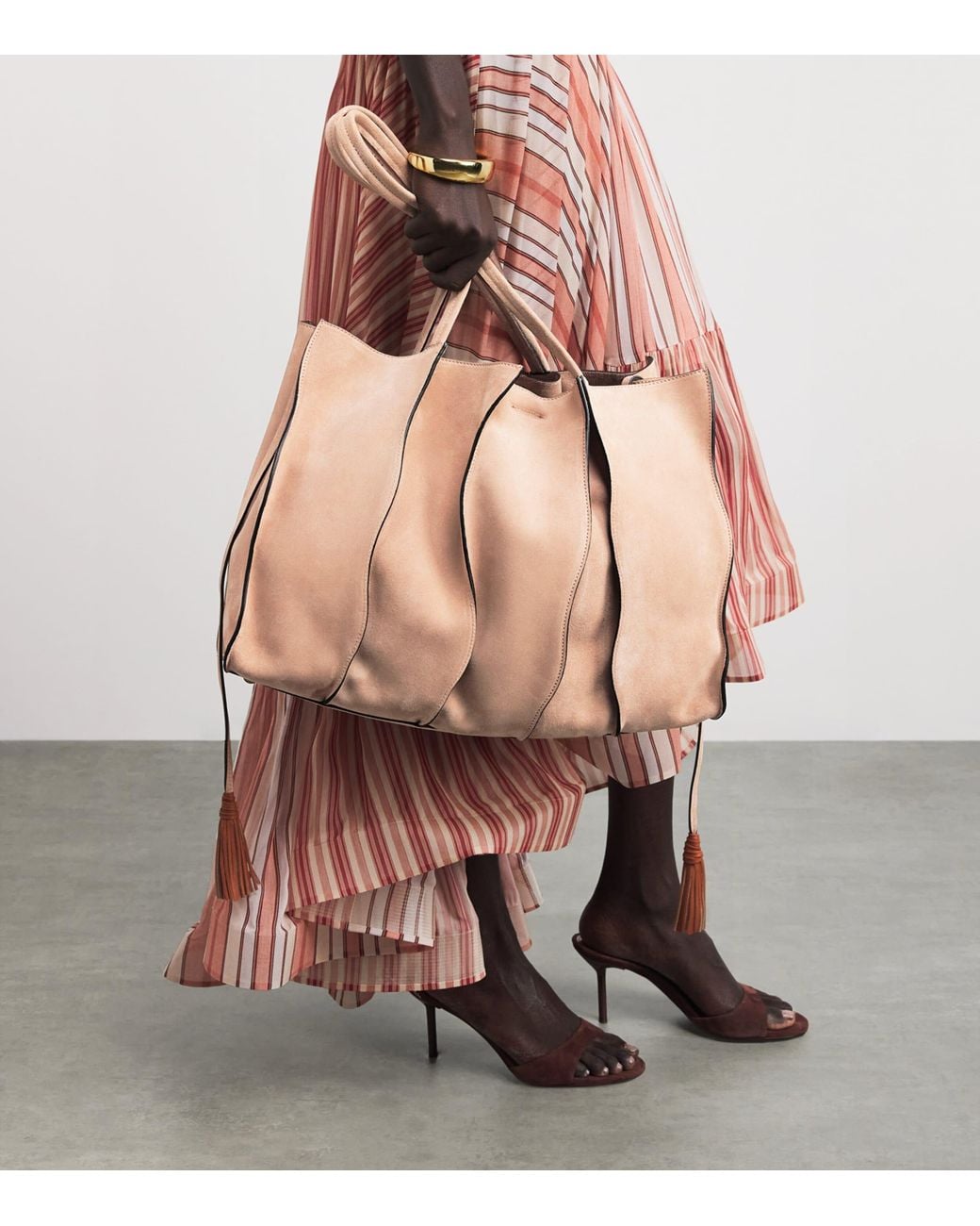 Ulla Johnson Pink Large Suede Adria Tote Bag