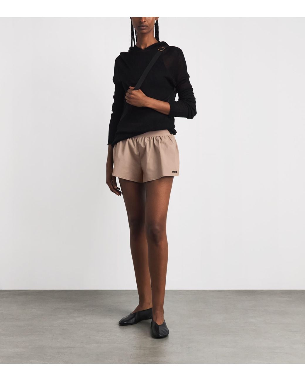 Skims Natural Stretch-Cotton Woven Flutter Shorts