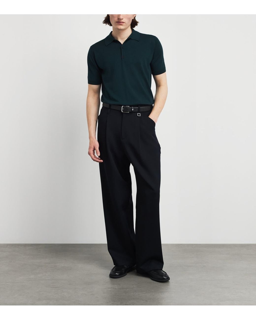 John Smedley Green Merino Macloud Polo Shirt for men