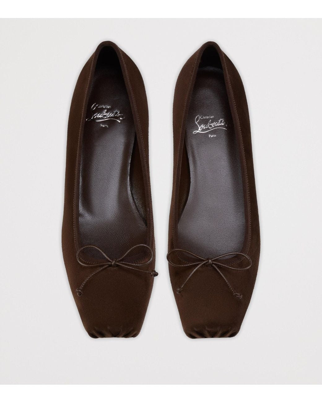 Christian Louboutin Brown Cassia Nodo Suede Ballet Flats