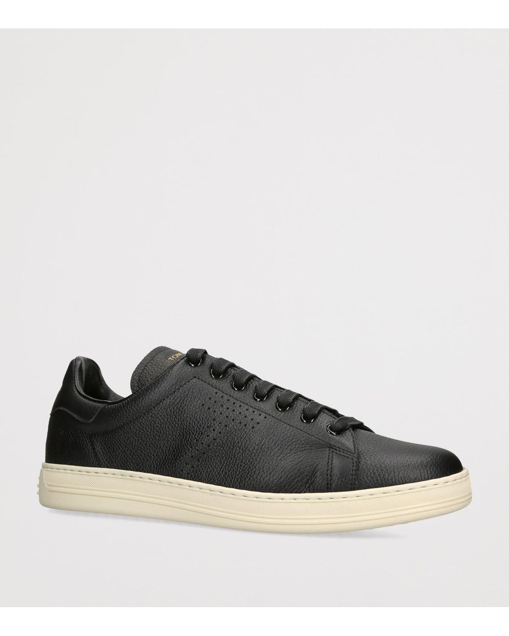 Tom Ford Black Leather Warwick Sneakers for men