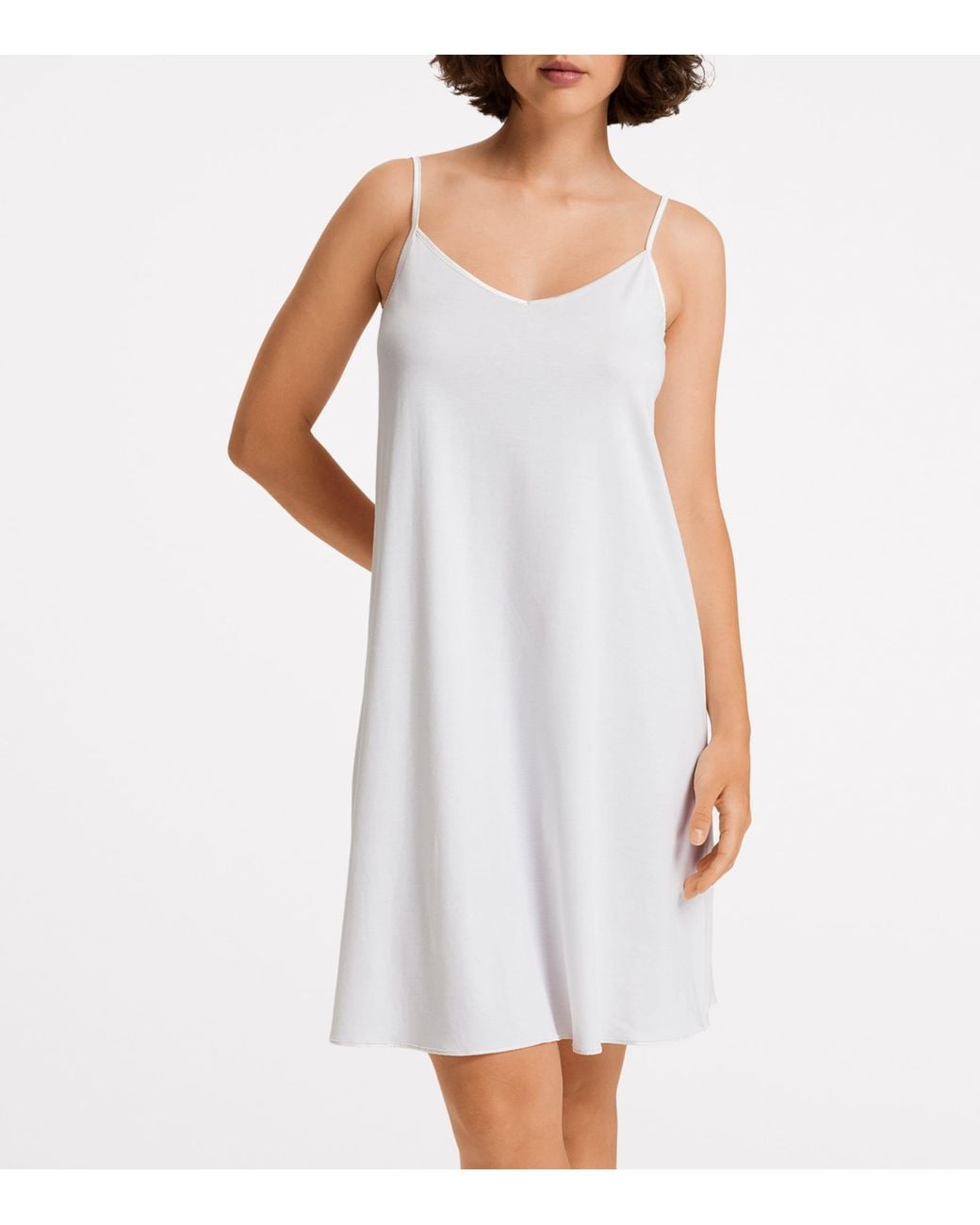 Hanro White Cotton Silk Nightdress
