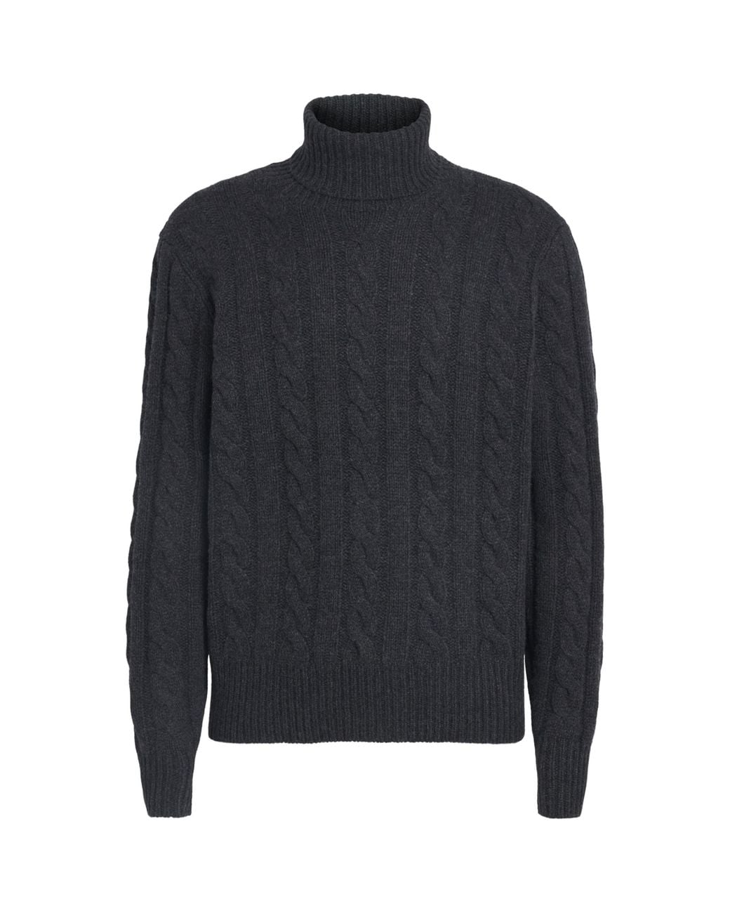 Polo Ralph Lauren Blue Wool-Cashmere Cable-Knit Rollneck Sweater for men