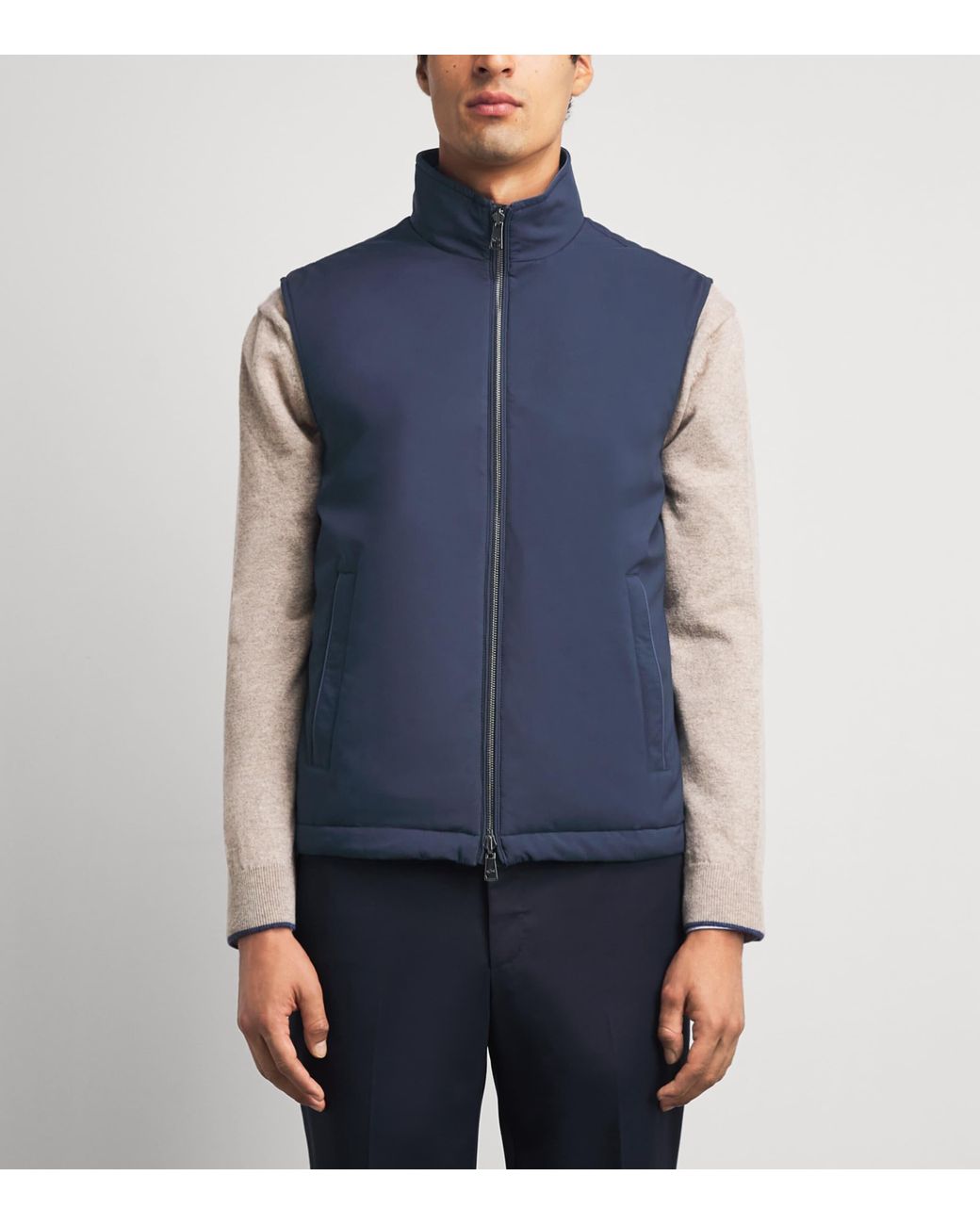 Paul & Shark Blue Padded Reversible Gilet for men