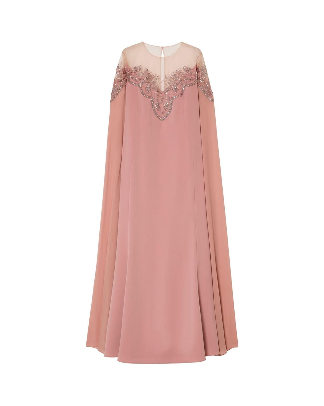 Marina Rinaldi Pink Silk Embroidered Maxi Dress