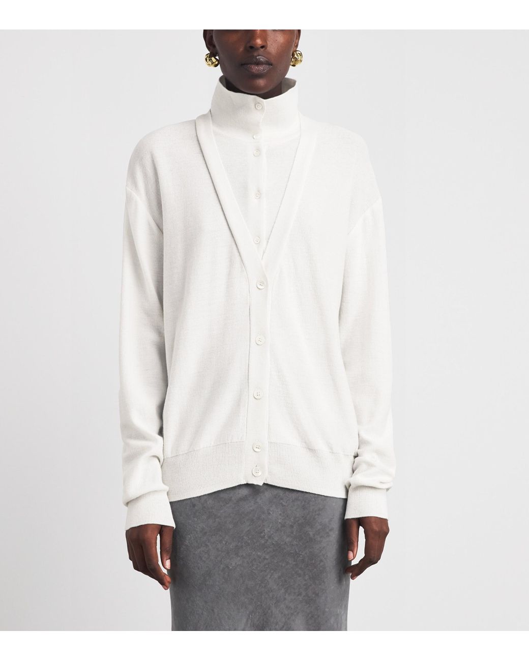 Source Unknown White Layered Fabbie Cardigan