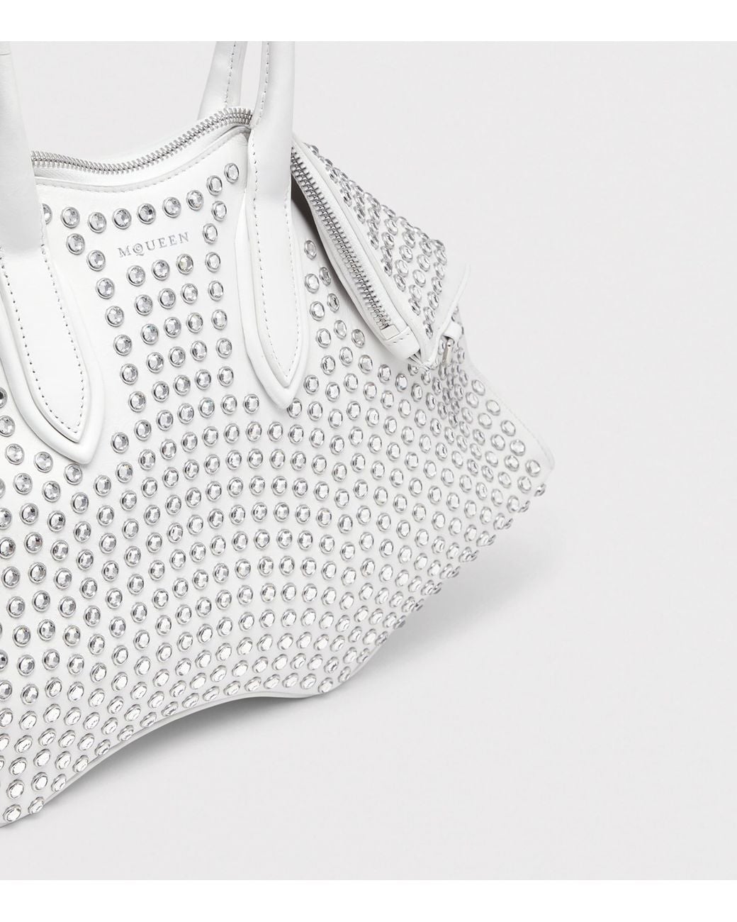 McQueen White Leather Manta Shoulder Bag