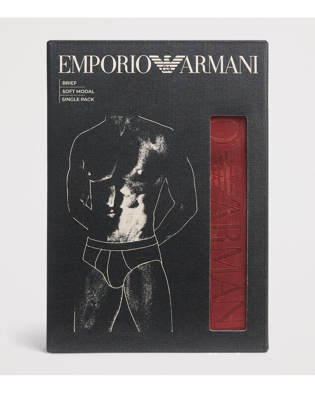 Emporio Armani Red Modal Logo Briefs for men