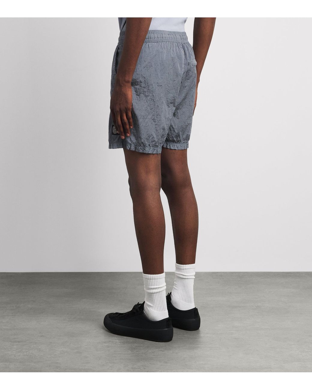 Stone Island Gray Nylon Metal Swim Shorts for men