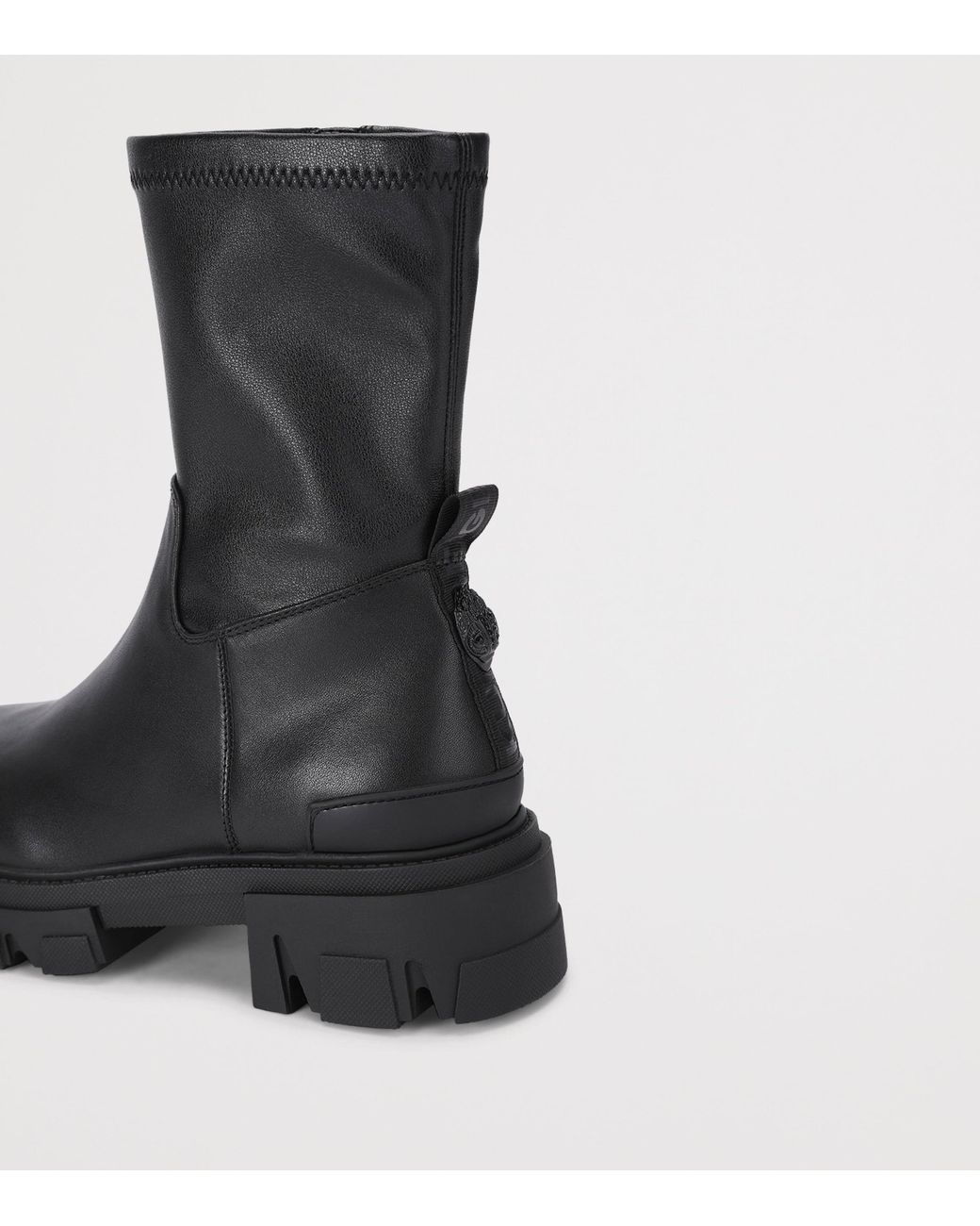 Kurt Geiger Black Leather Stomp Sock Ankle Boots 50