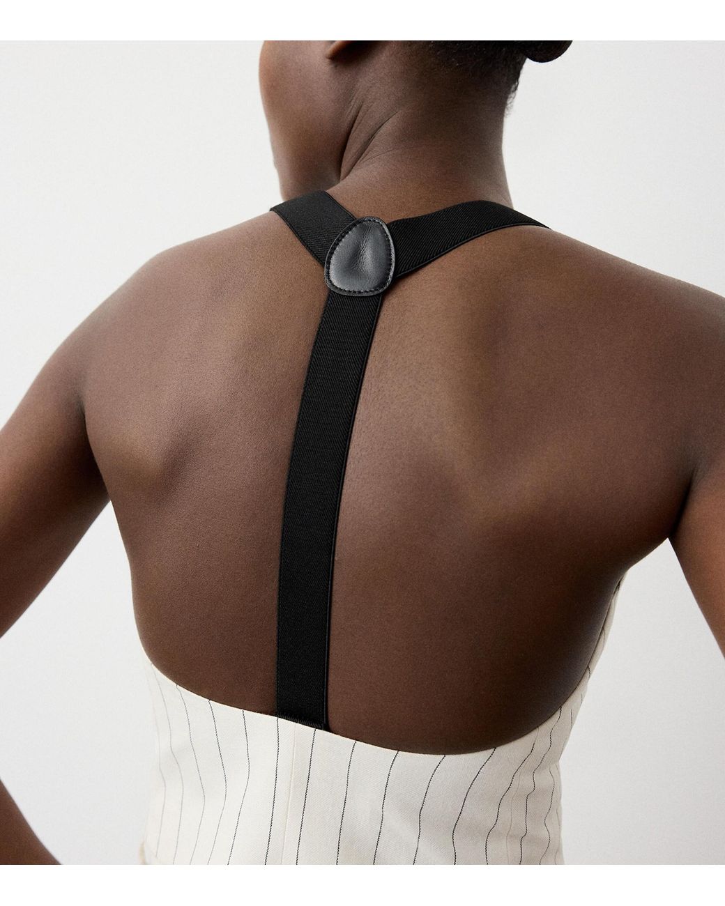 Ralph Lauren White Stripe Donnella Bustier