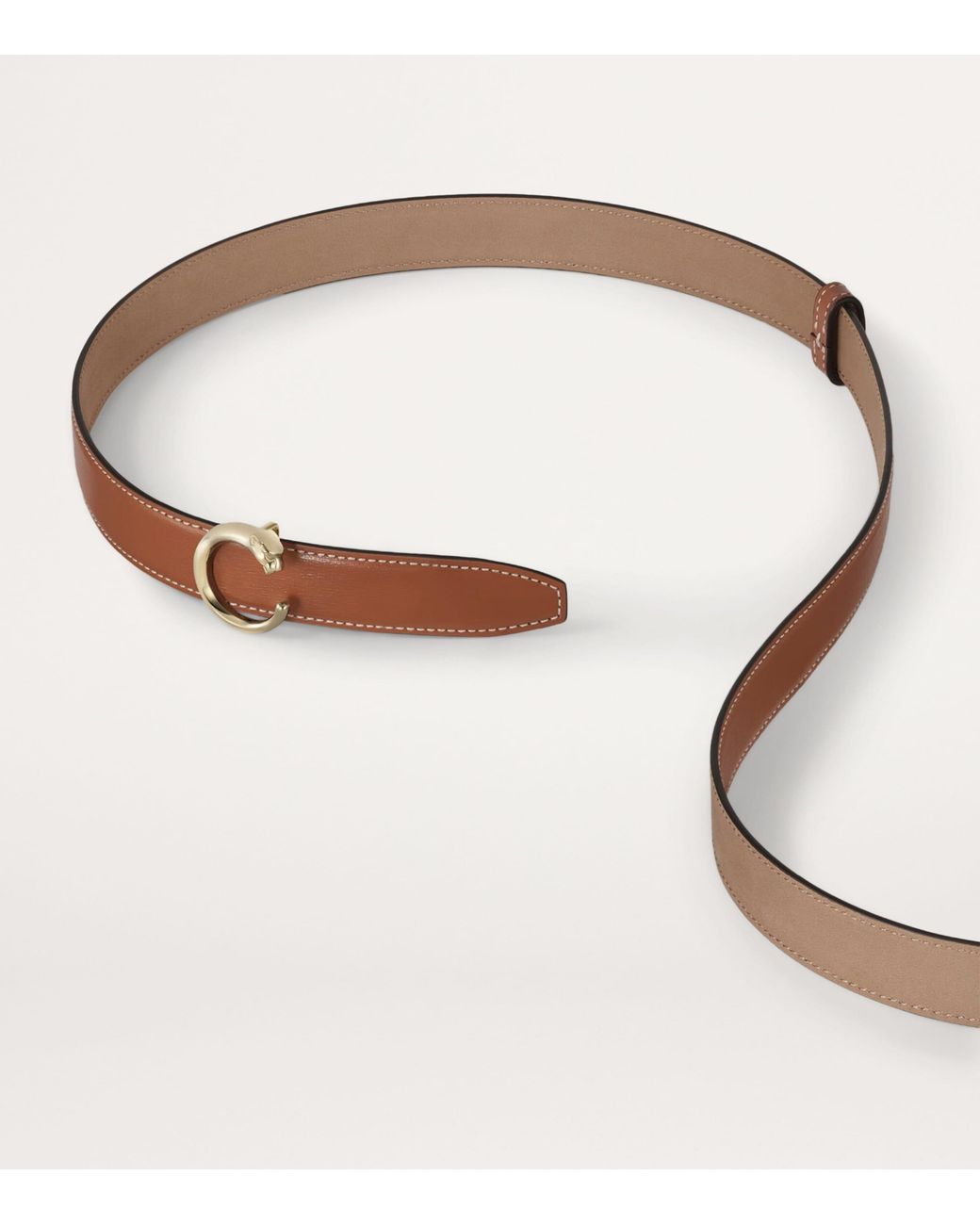Cartier Brown Small Leather Panthère De Belt