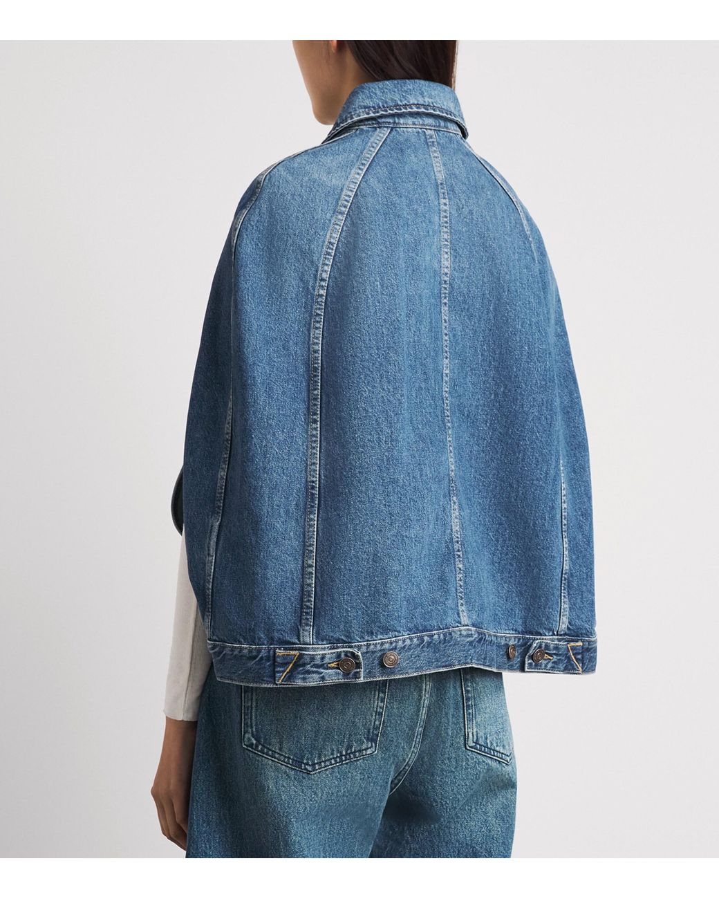 7 For All Mankind Blue Denim Cape