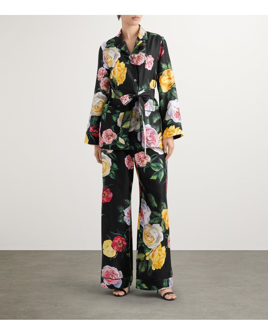 Dolce & Gabbana Black Silk Floral Shirt