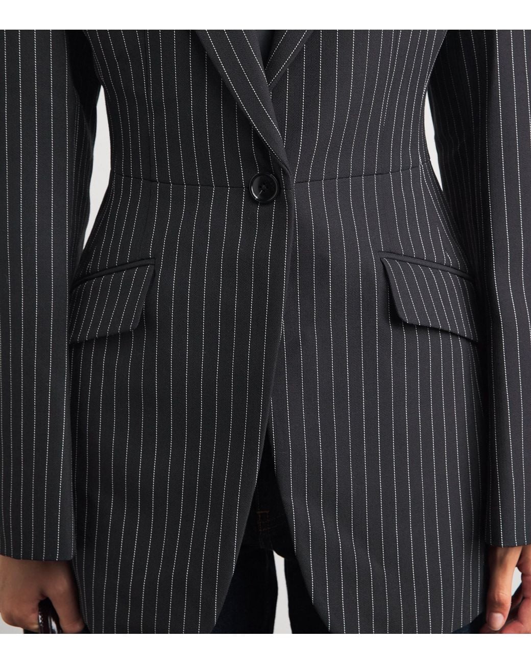 Anine Bing Black Pinstripe Elga Blazer