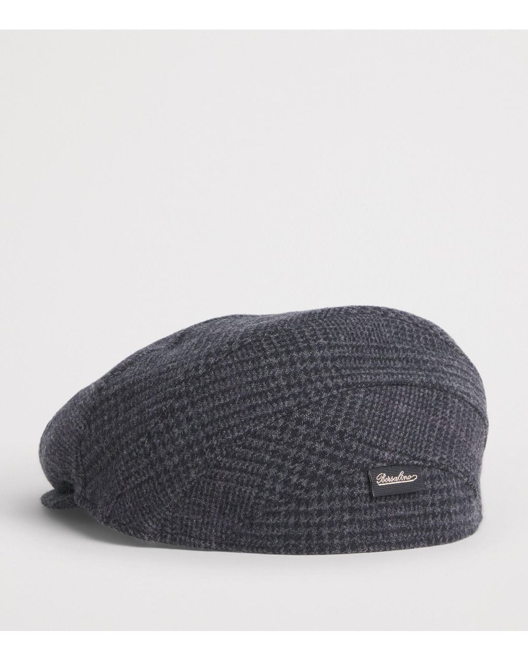 Borsalino Blue Houndstooth Vincenzo Flat Cap for men