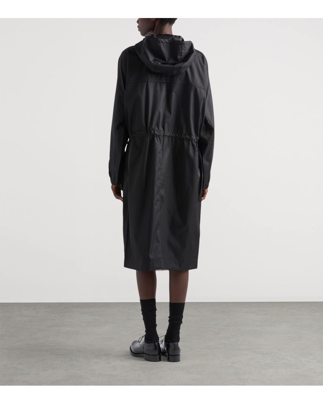 Prada Black Re-Nylon Longline Rain Jacket