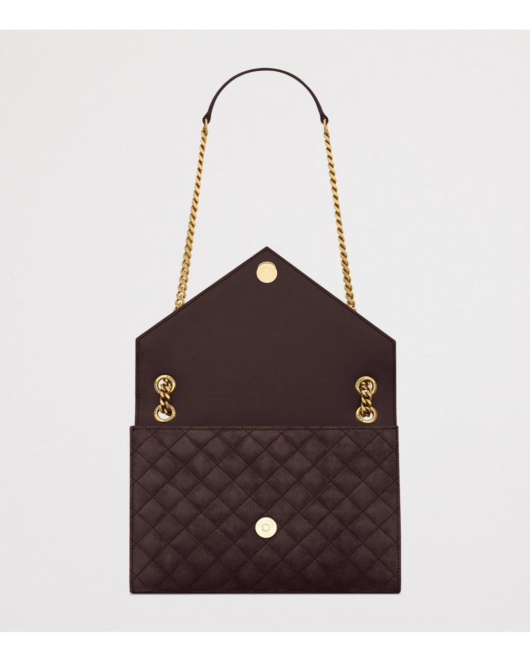 Saint Laurent White Medium Suede Envelope Matelassé Shoulder Bag
