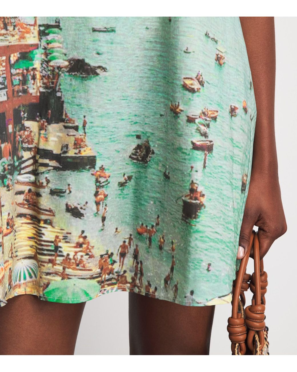 Staud Green Endless Summer Print Brio Mini Dress