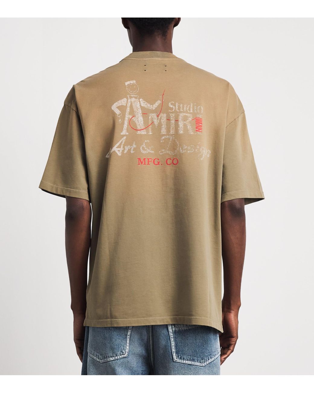 Amiri Brown Cotton Studio Print T-Shirt for men