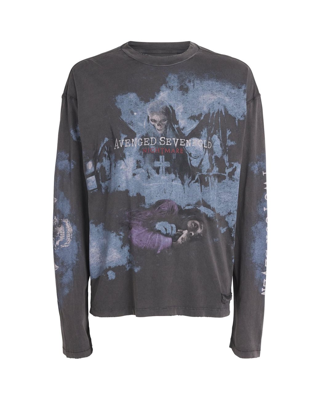 REPRESENT 247 Gray X Avenged Sevenfold Cotton Graphic T-Shirt for men