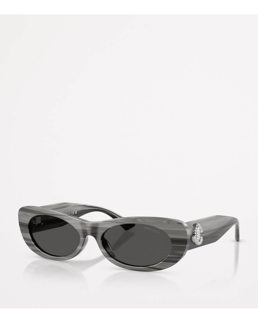 Jimmy Choo Gray Oval Logo Sunglasses