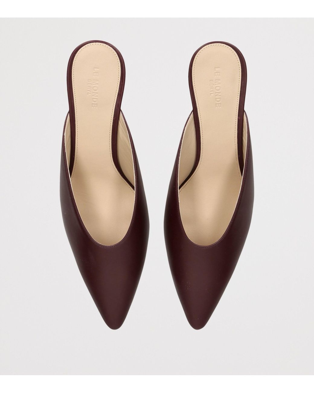 Le Monde Beryl Brown Leather Petra Mules 65