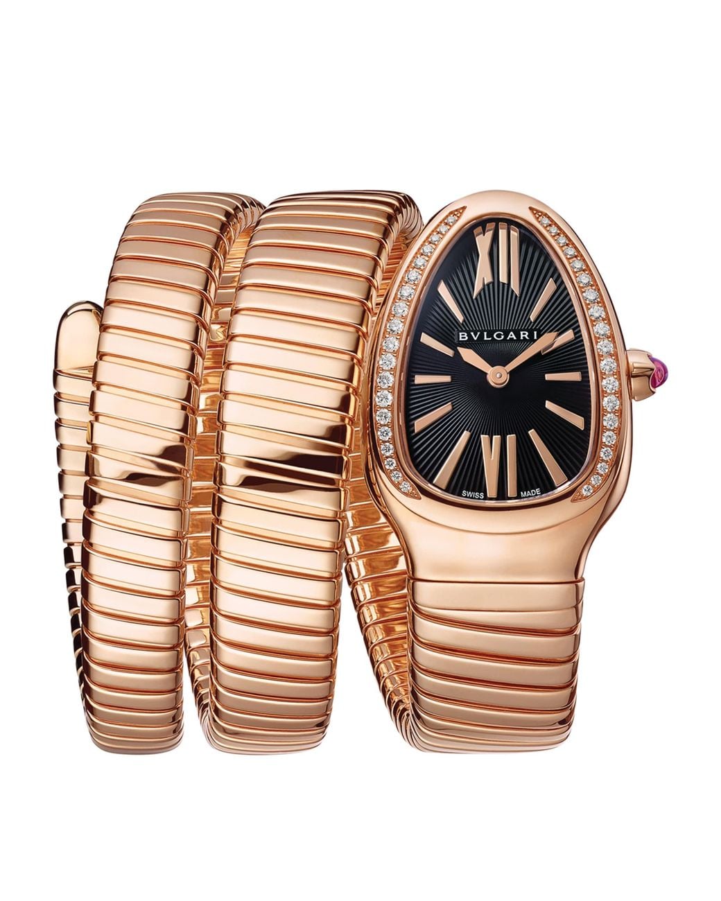 BVLGARI Black Rose And Diamond Serpenti Tubogas Watch