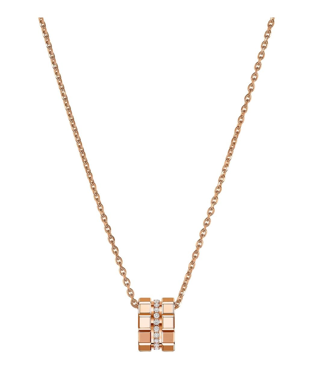 Chopard Metallic And Diamond Ice Cube Necklace