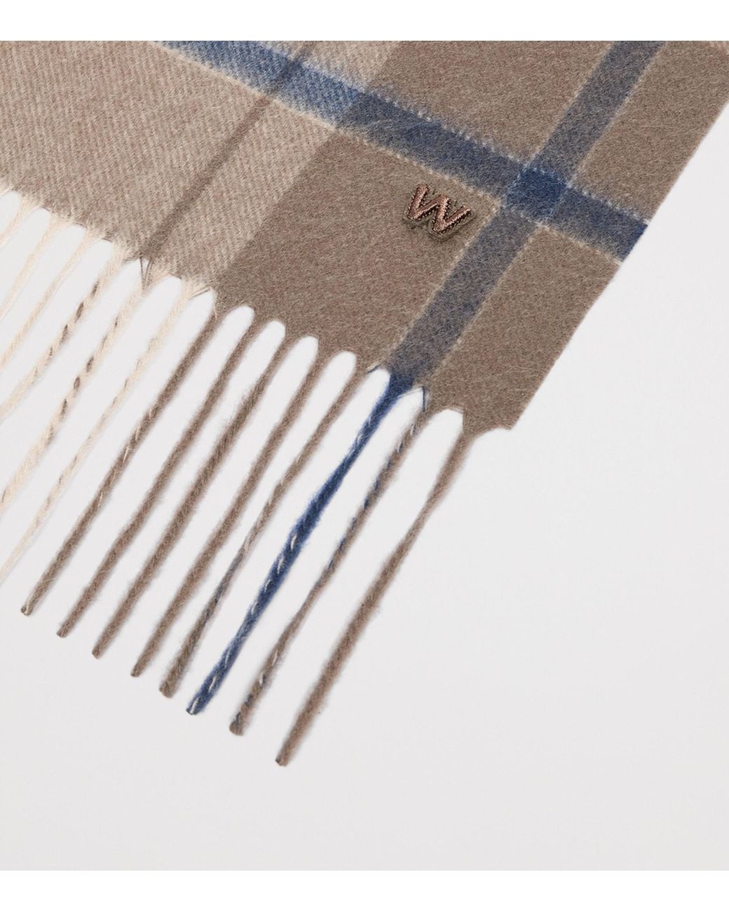 Weekend by Maxmara Brown Cashmere Fringe Scarf