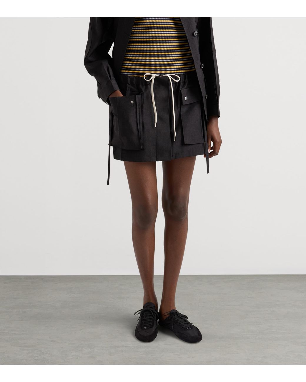Prada Black Mohair-Wool Mini Skirt