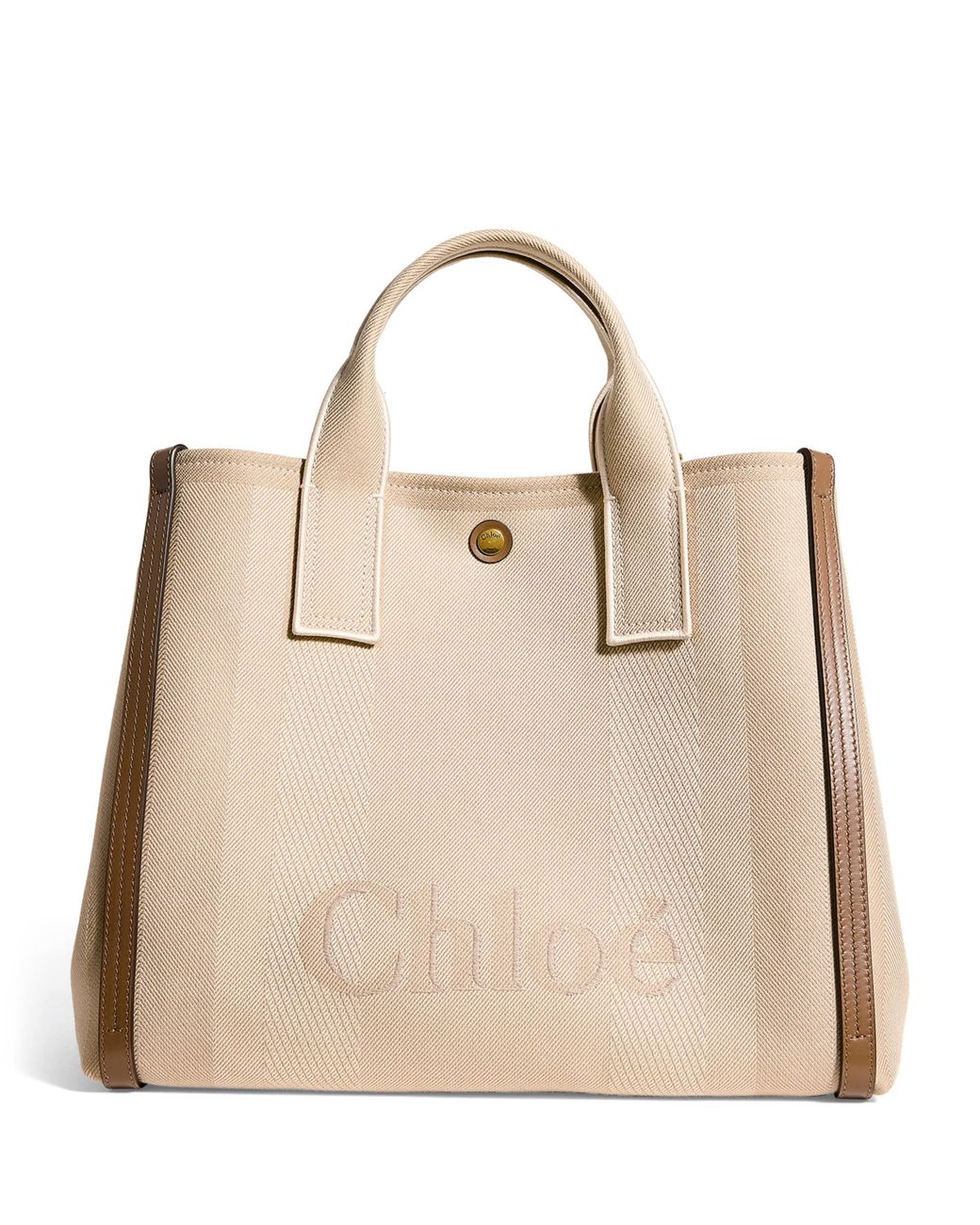 Chloé Natural Medium Canvas Carry Tote Bag