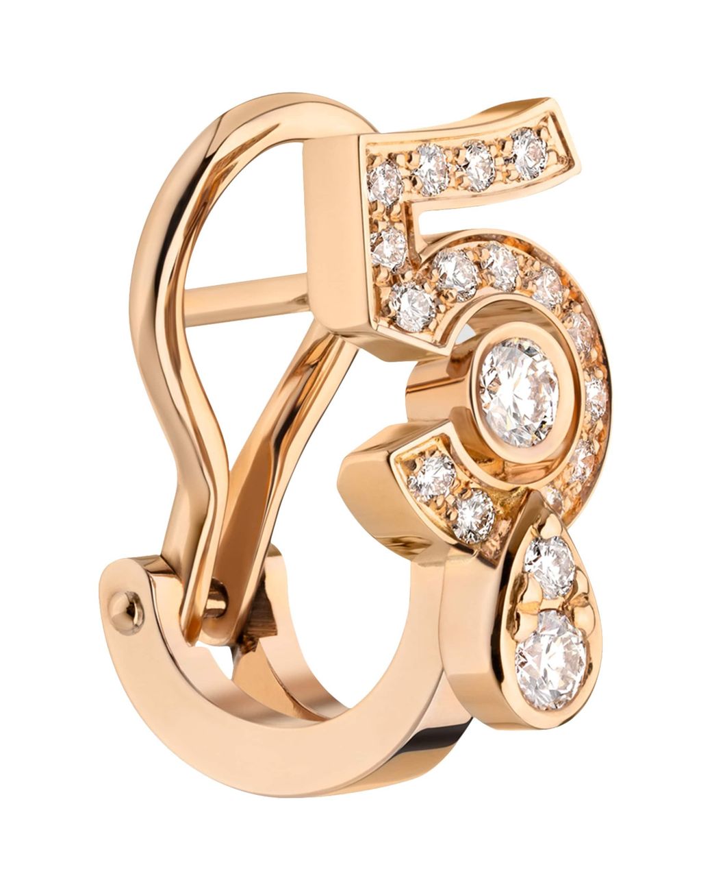 Chanel Metallic And Diamond N˚5 Single Clip-On Earring