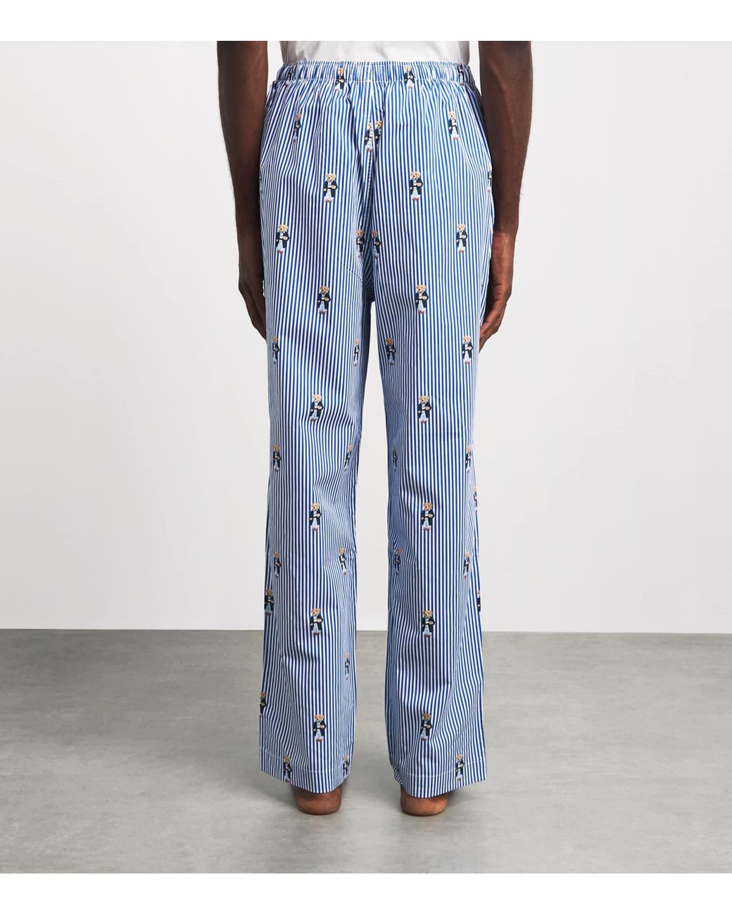 Polo Ralph Lauren Blue Cotton Polo Bear Stripe Pyjama Bottoms for men