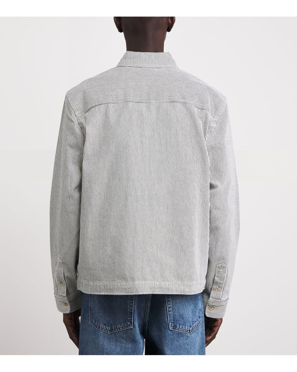 PAIGE Gray Stripe Rinzi Denim Shirt for men