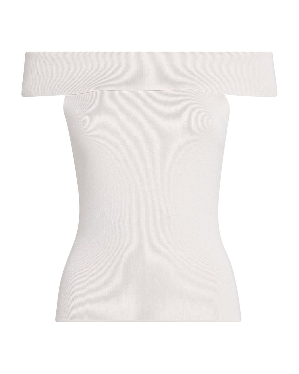 Maje White Knitted Off-The-Shoulder Top