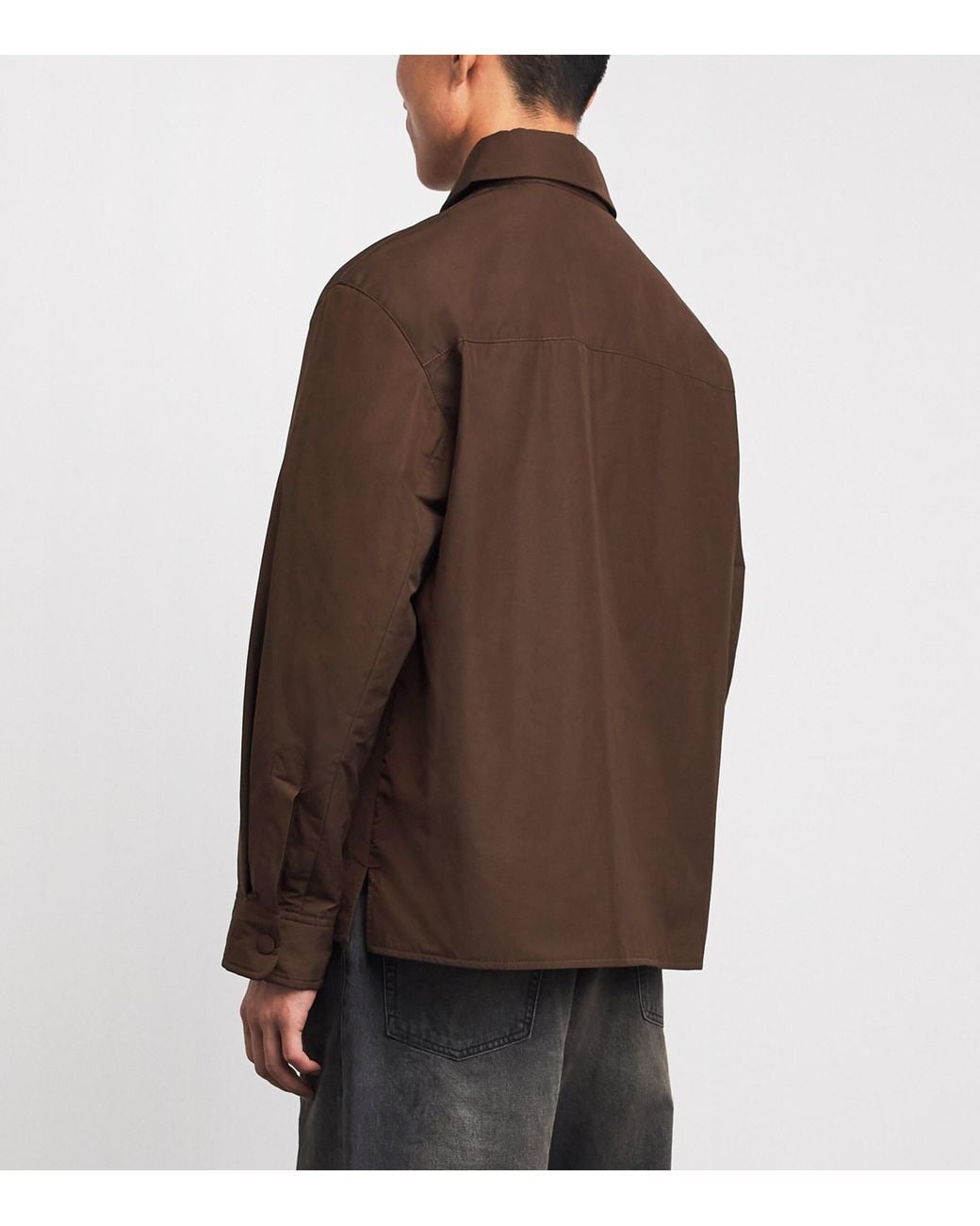 AMI Brown Ami De Coeur Padded Overshirt for men