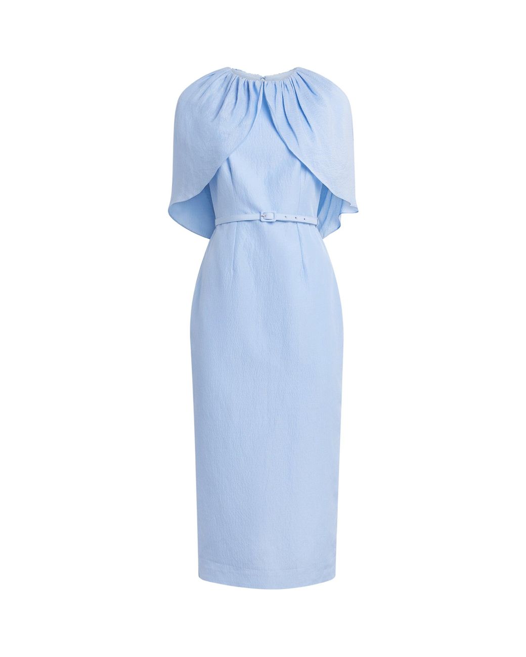 Roland Mouret Blue Cape-Detail Midi Dress