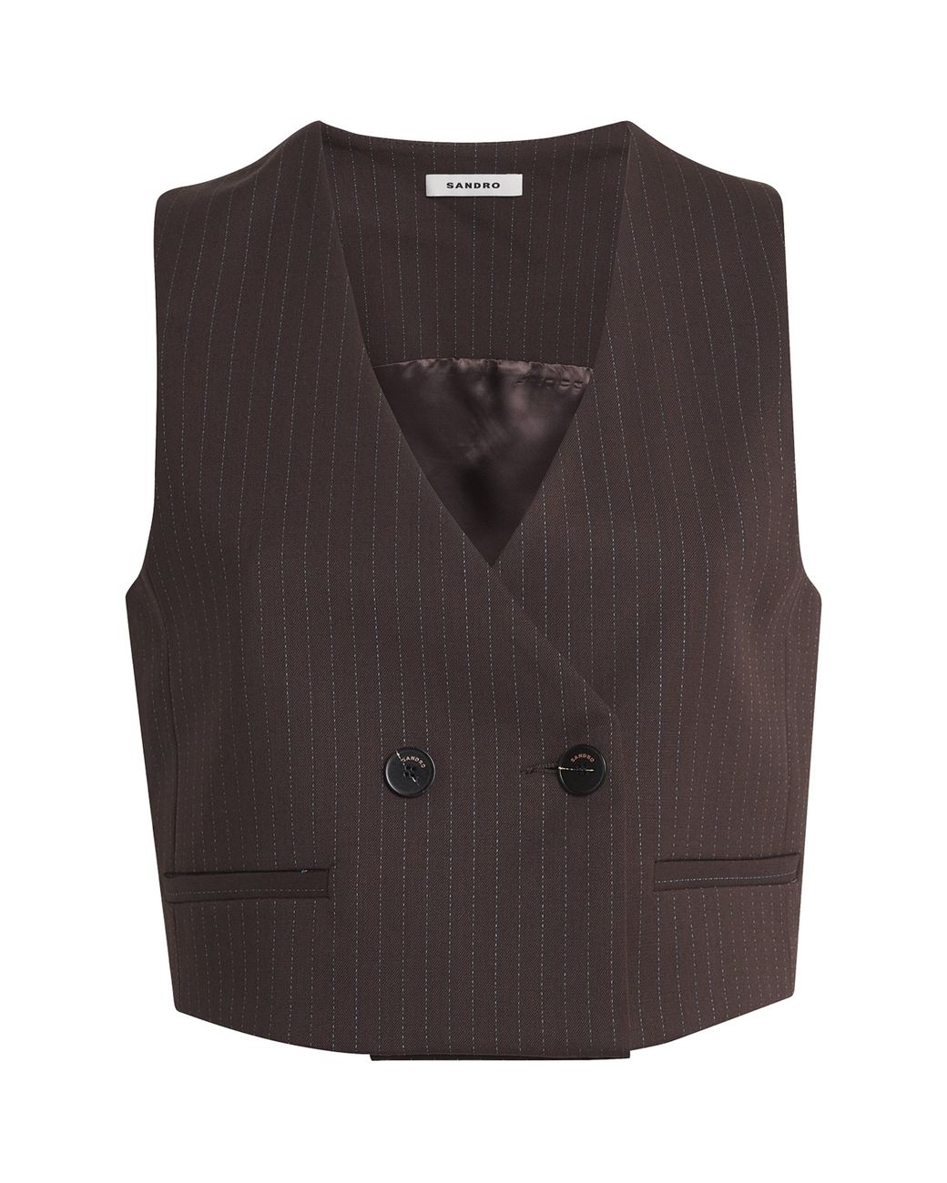 Sandro Brown Striped Waistcoat